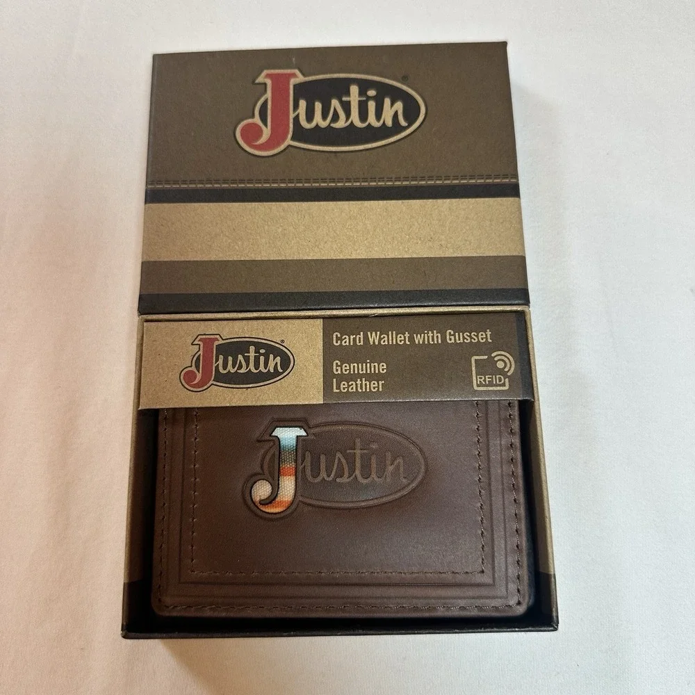 Justin Wallet Card Wallet With Gusset Genuine‎ Leather RFID New
